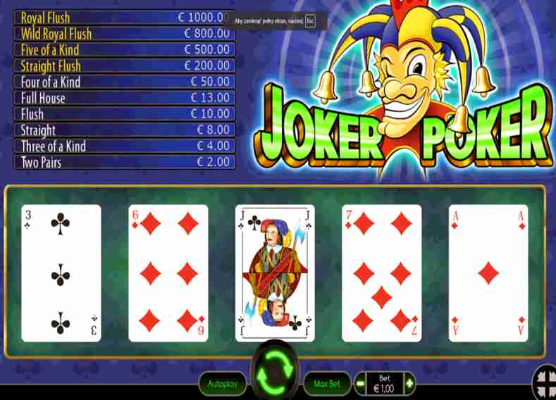 Video Poker Joker Poker Online Game